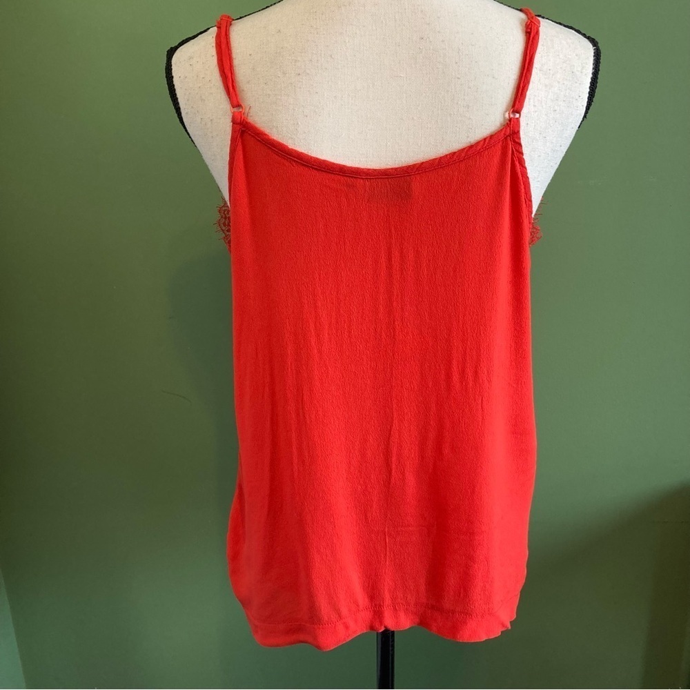Red Lace Trim Cami Top - Picture 5 of 8
